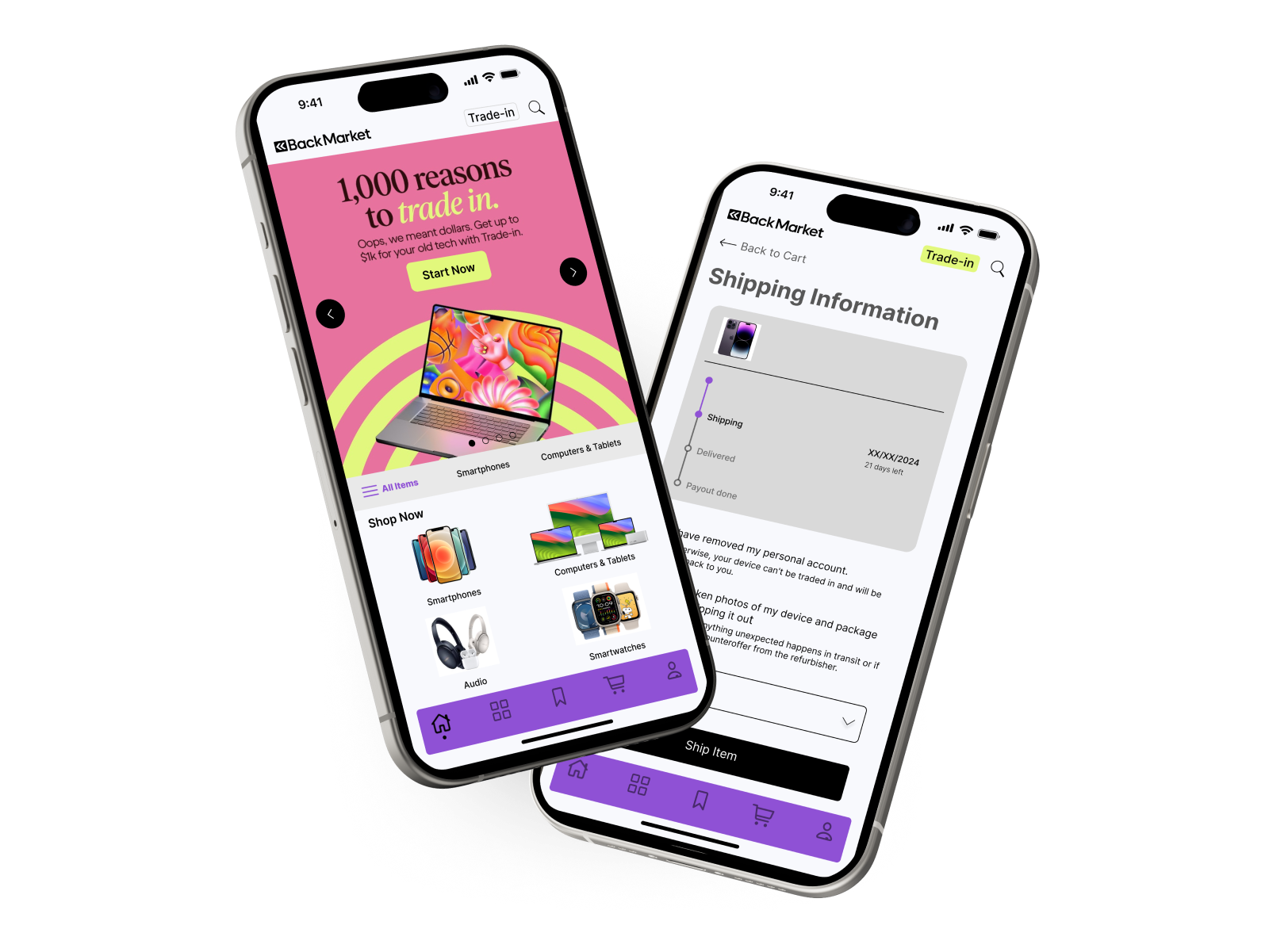 BackMarket IA Redesign - hover state